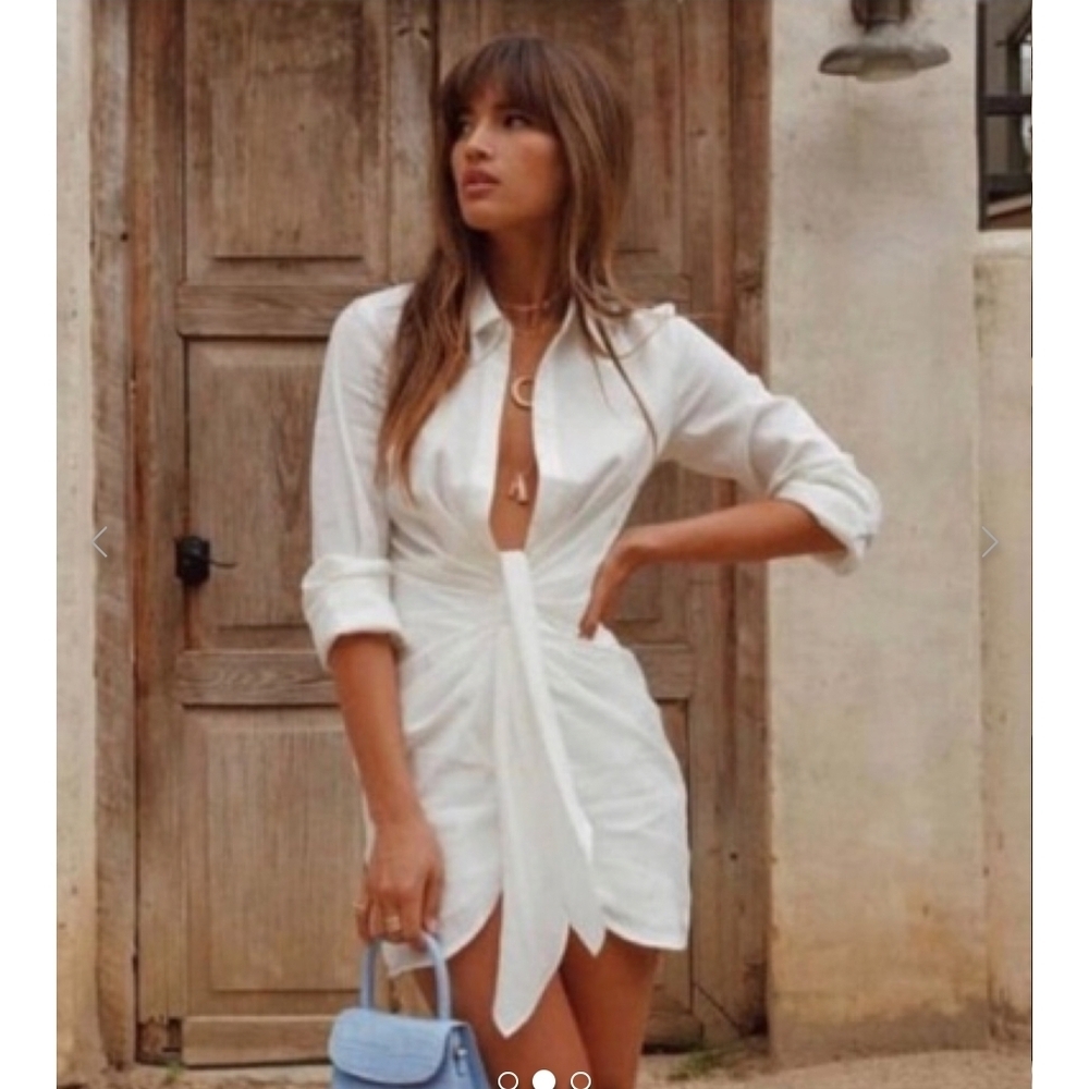 Choosy White‎ Long Sleeve Open Front Elegent Dress Size 0